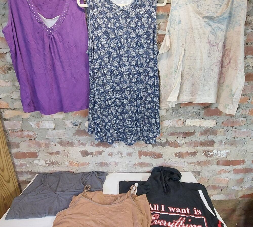 Womens Plus Size 1x Clothing Lot 6 Piece Tank Tops Dress T Shirts Casual